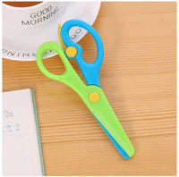 New 1 Pcs 137mm Mini Safety Round Head Plastic Scissors