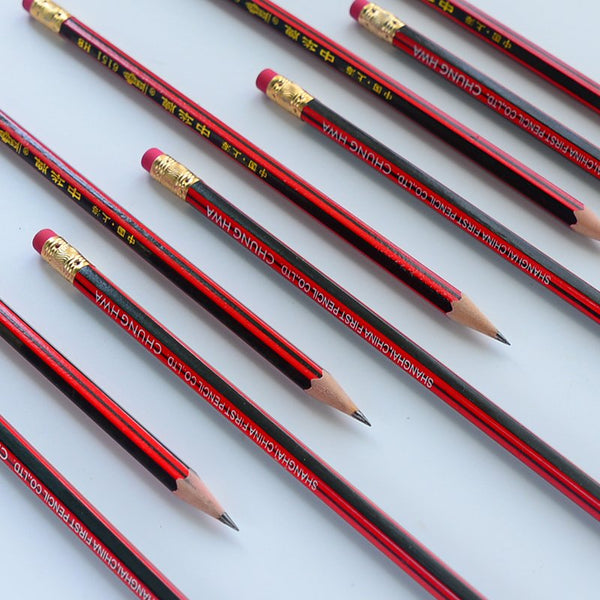 10 pcs / lot Red wooden pencils