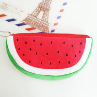 Cute Fruit Watermelon Cactus Plush Pencil Case