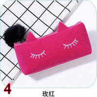 Large Capacity Plush Pencil Bag