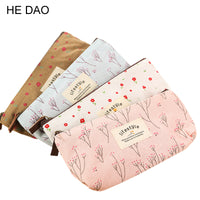 Cute  Floral Flower Canvas Zipper Pencil Cases