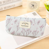 Cute  Floral Flower Canvas Zipper Pencil Cases