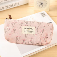 Cute  Floral Flower Canvas Zipper Pencil Cases